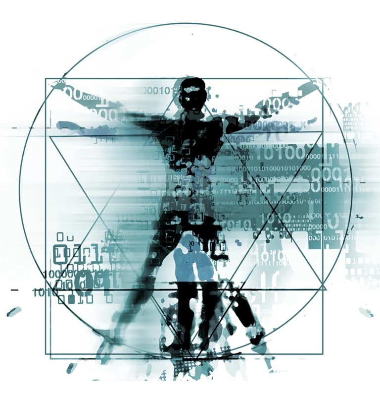 Process Management Vitruvian man of digital age